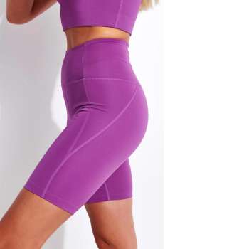 Purple High Waist Biker Shorts