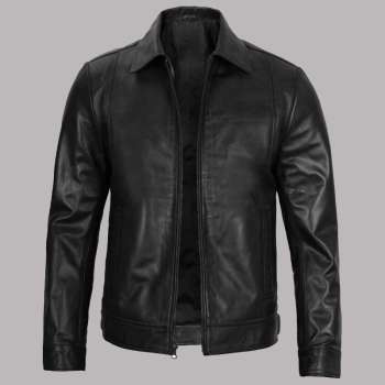Classic Black Harrington Leather Jacket