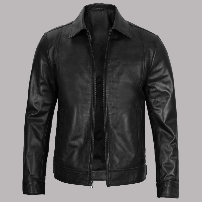 Classic Black Harrington Leather Jacket