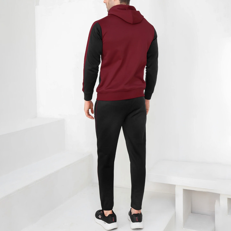 Men Burgundy & Black Tracksuit - Image 3