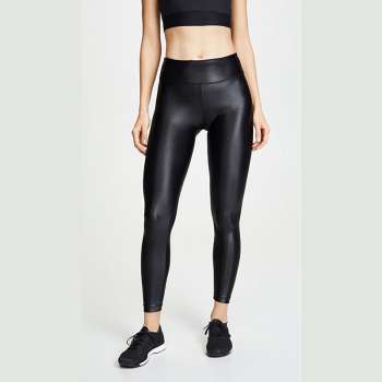 Black Shiny Leather-look Leggings