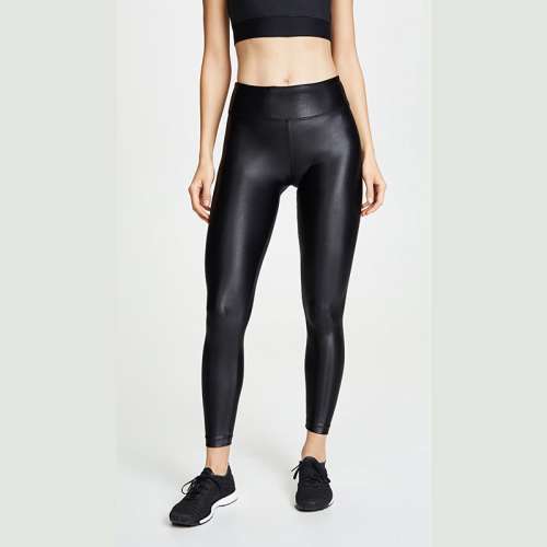 Black Shiny Leather-look Leggings